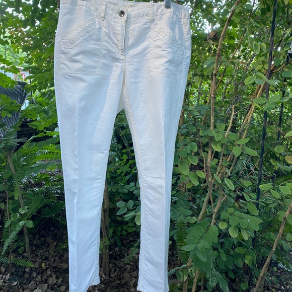 Winter White Linen/Cotton Ankle Pants - Size 4P - Classic & Versatile - Picture 2 of 7